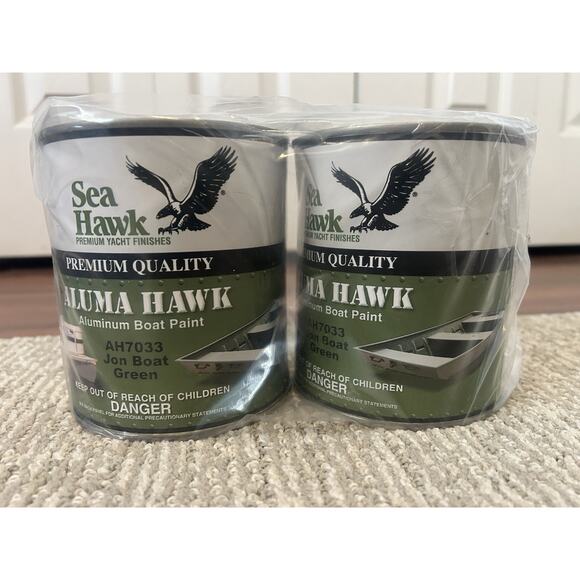 SEA HAWK PAINTS Aluma Hawk Aluminum Boat Paint Jon Boat Green Qt Pack Of 2 - Picture 2 of 5